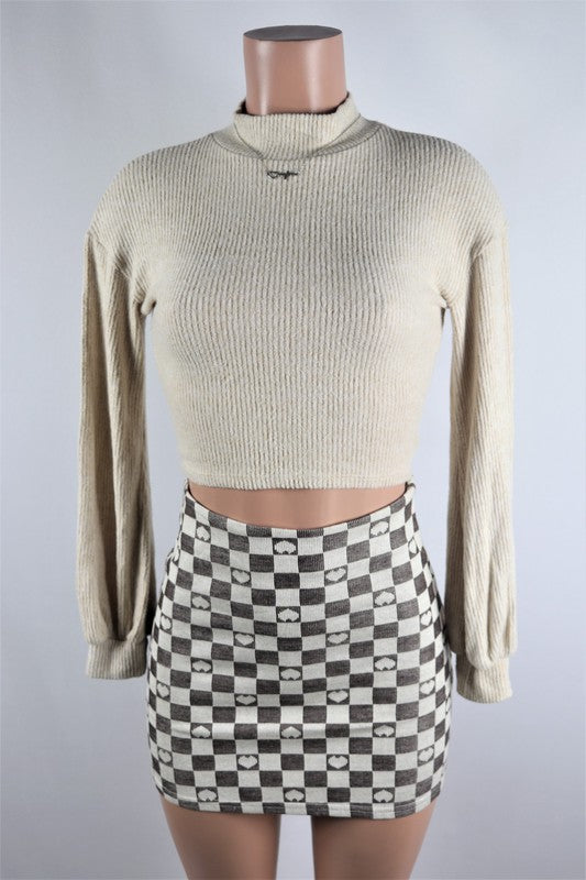 Checkered Heart Mini Skirt - bertofonsi