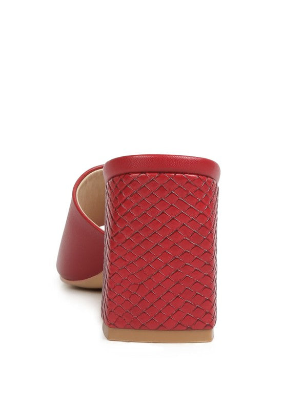 Audriana Textured Block Heel Sandals - bertofonsi