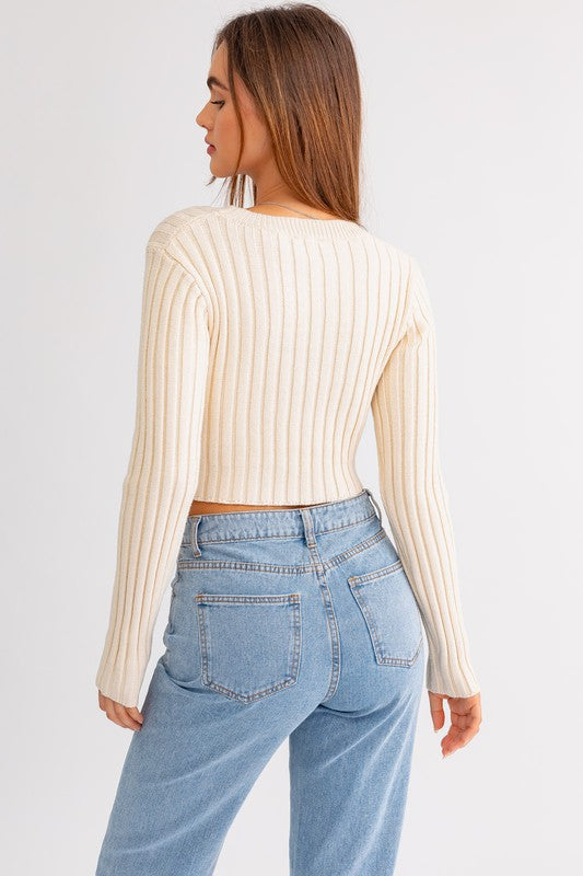 Asymmetrical Hem Sweater Top - bertofonsi