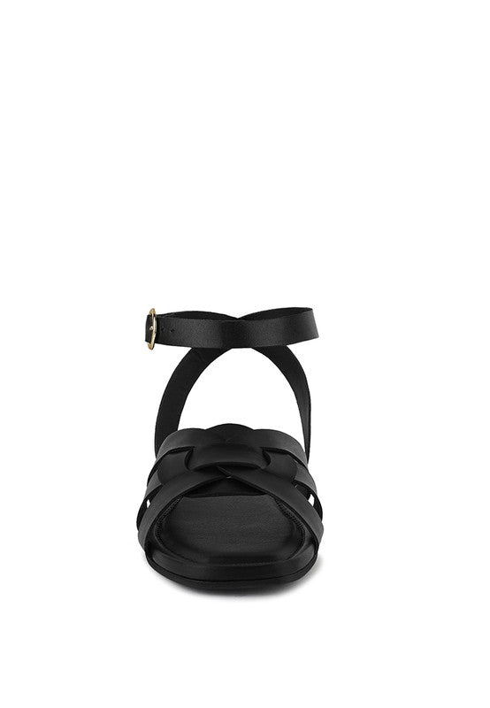 ASHTON Flat Ankle Strap Sandals - bertofonsi
