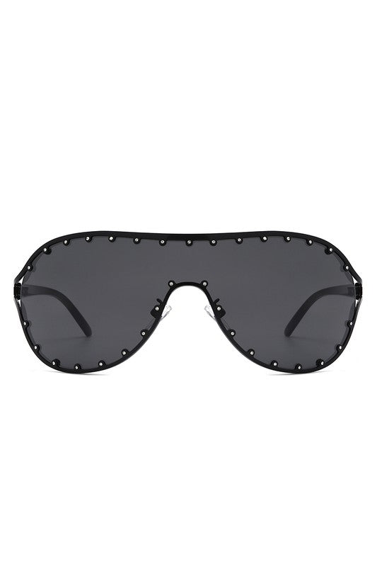 Oversize Rhinestone Fashion Aviator Sunglasses - bertofonsi