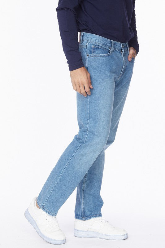 Men's Straight Loose Fit Denim Jeans - bertofonsi