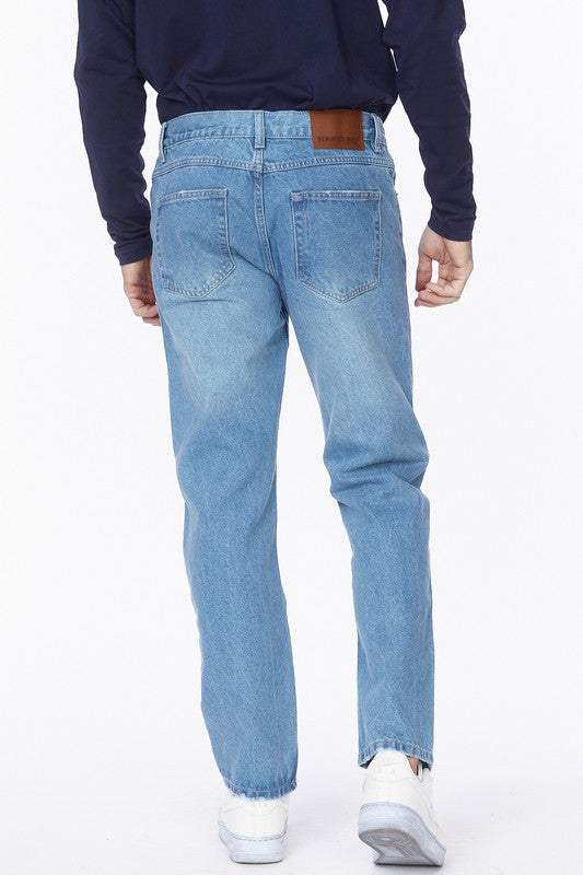 Men's Straight Loose Fit Denim Jeans - bertofonsi
