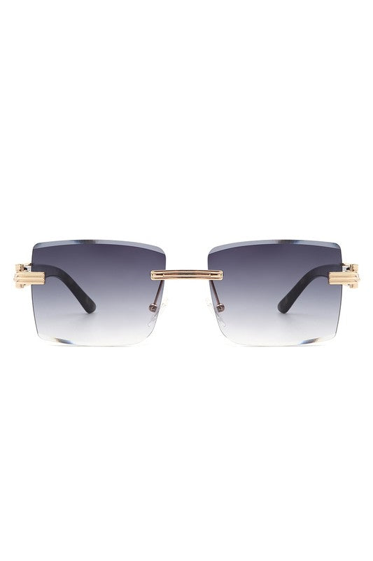 Rimless Square Retro Tinted Fashion Sunglasses - bertofonsi