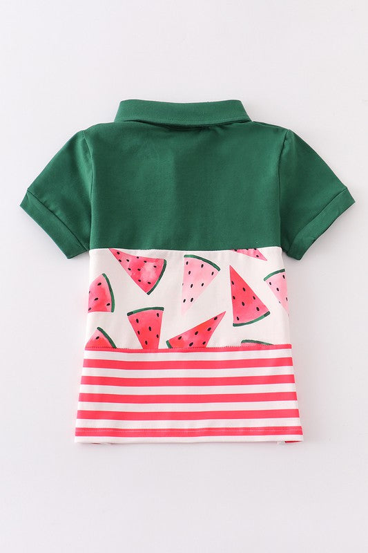 Green watermelon boy polo shirt - bertofonsi