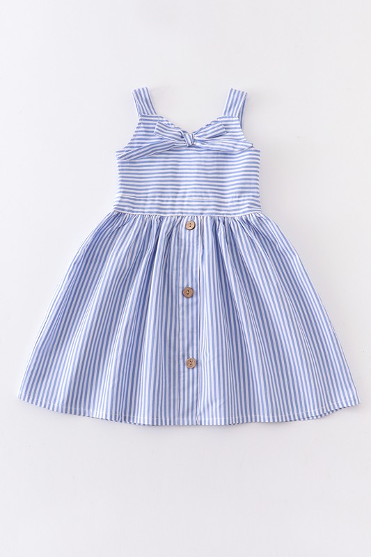 Blue stripe print girl dress - bertofonsi