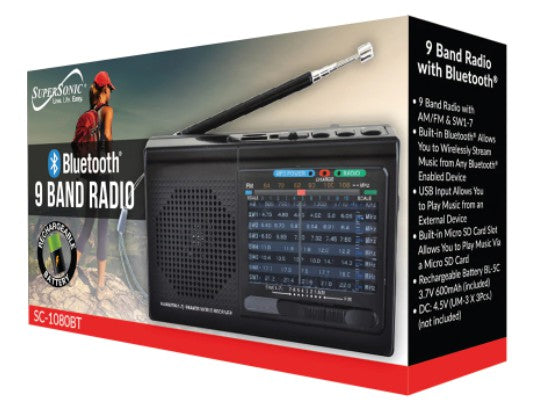 Supersonic 9 Band Radio With Bluetooth - bertofonsi