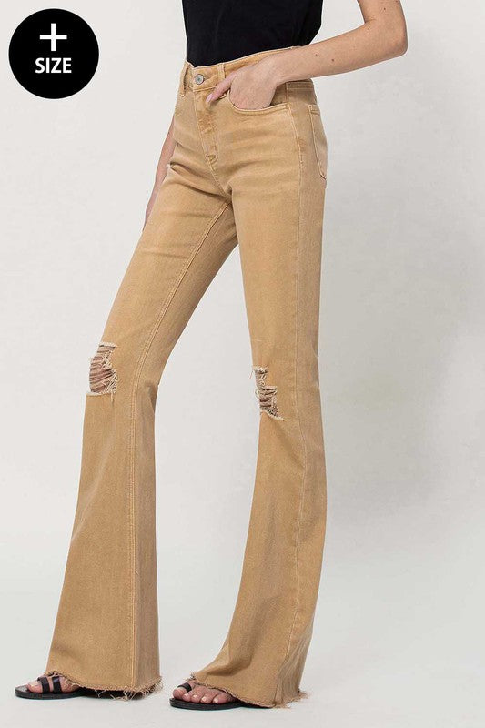 Plus Size High Rise Flare Jeans - bertofonsi