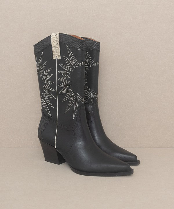 OASIS SOCIETY Halle - Paneled Cowboy Boots - bertofonsi