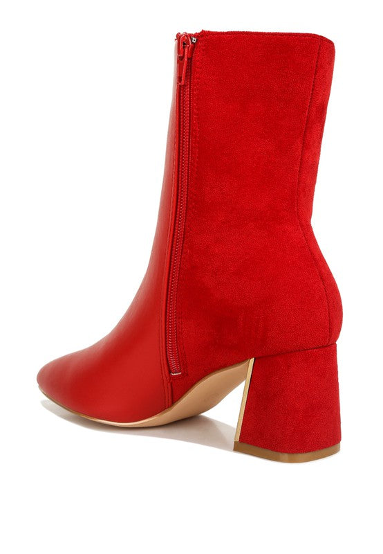Desire Suede Back Panel High Ankle Boots - bertofonsi