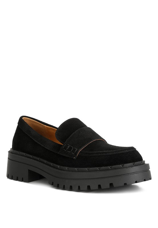 Honora Suede Chunky Loafers - bertofonsi