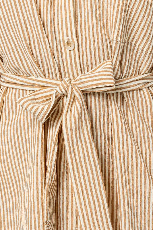 Half Sleeve Button Down Shirt Dress - bertofonsi