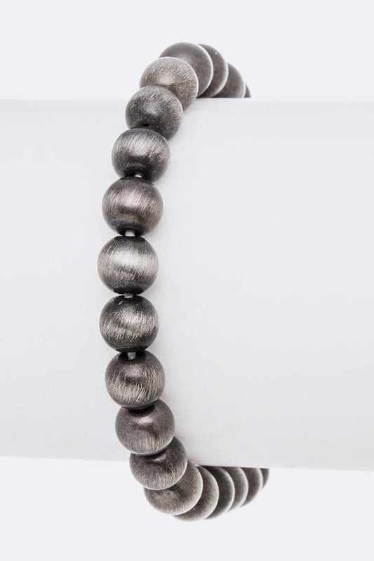 Compressed Stone Navajo Beads Stretch Bracelet - bertofonsi