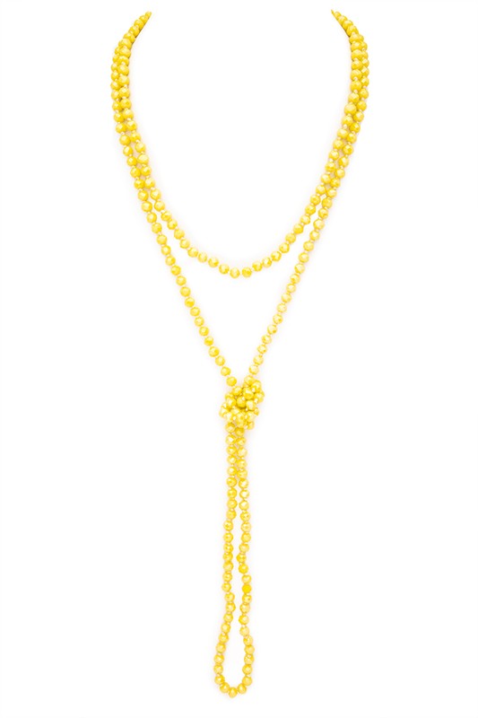 Convertible Hand Knotted Crystal Long Necklace - bertofonsi