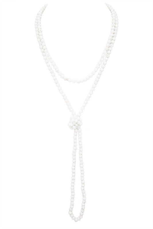 Convertible Hand Knotted Crystal Long Necklace - bertofonsi
