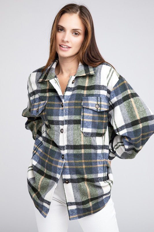 Textured Shirts With Big Checkered Point - bertofonsi