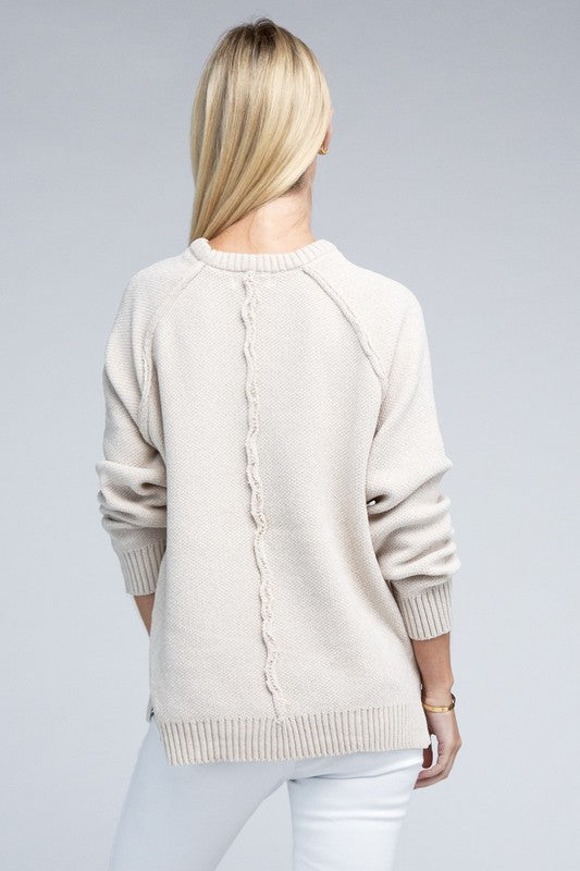 Raglan Chenille Sweater - bertofonsi