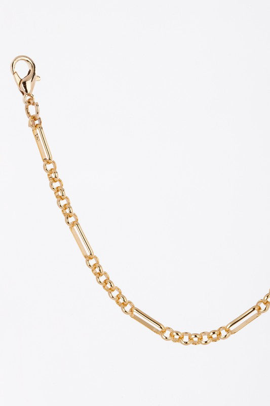 Clip chain bracelet and necklace set- gold - bertofonsi