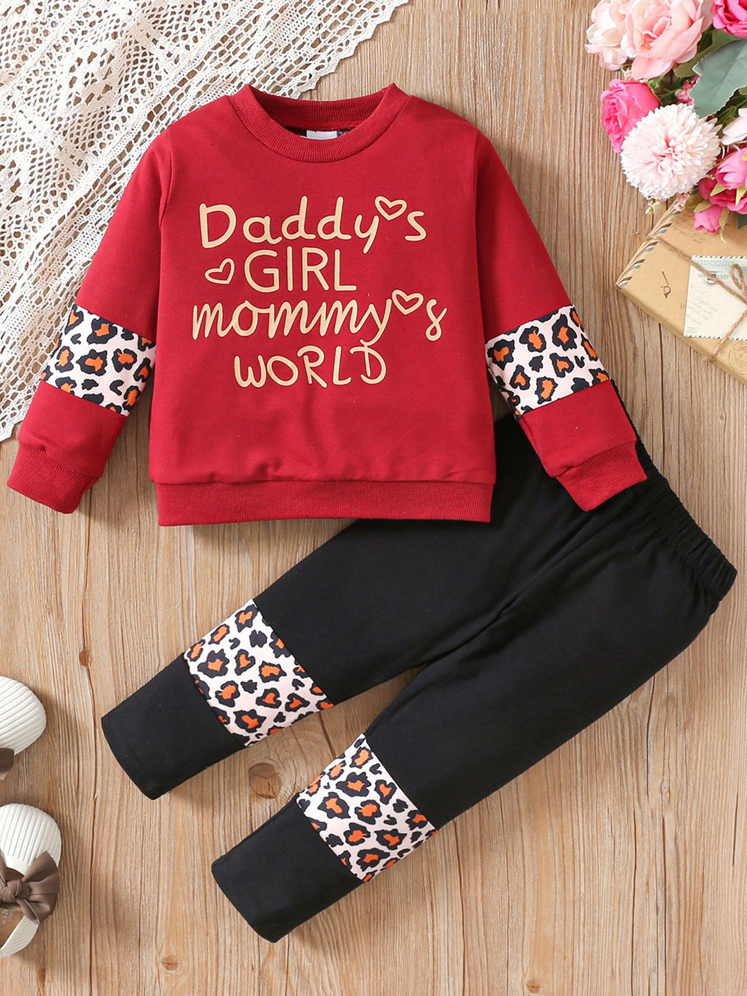 DADDY'S GIRL MOMMY'S WORLD Leopard Top and Pants Set - bertofonsi