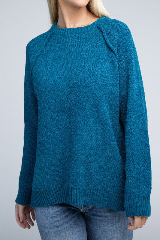 Raglan Chenille Sweater - bertofonsi