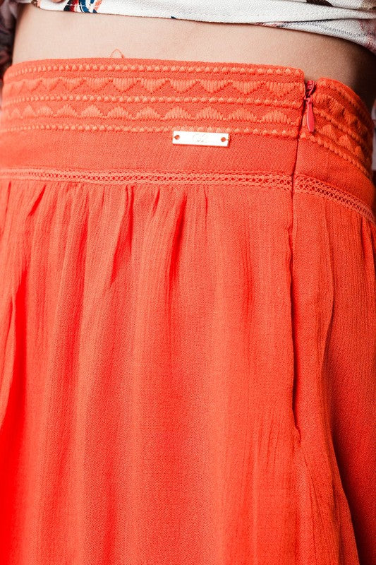 Aztec orange mini skirt - bertofonsi