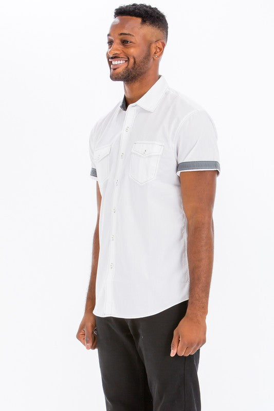 Casual Short Sleeve Solid Shirts - bertofonsi