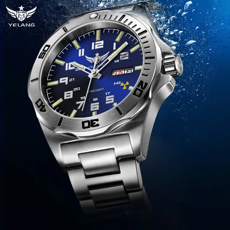 V1019 Yelang Brand 44MM Men's NH36 100M PROFESSIONAL WATERPROOF Deep Diving Watch Transparent Case Sapphire Lens Reloj - bertofonsi