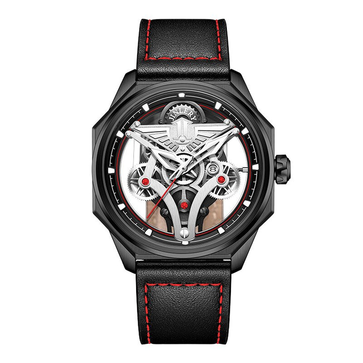 JINLERY Automatic Mechanical Watch for Men Luminous Luxury Wristwatch Sapphire Crystal Skeleton Mechan Watches Relogio Masculino - bertofonsi