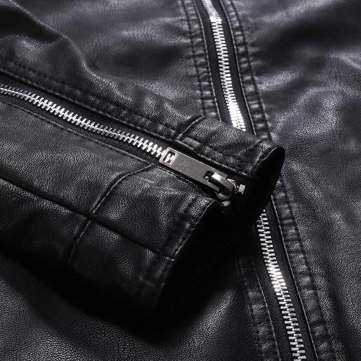 Mens PU Leather Jacket Motorcycle Biker Men's Jackets 2021 Autumn Winter Warm Black Outdoor Outwear Coats 5XL Plus Szie - bertofonsi
