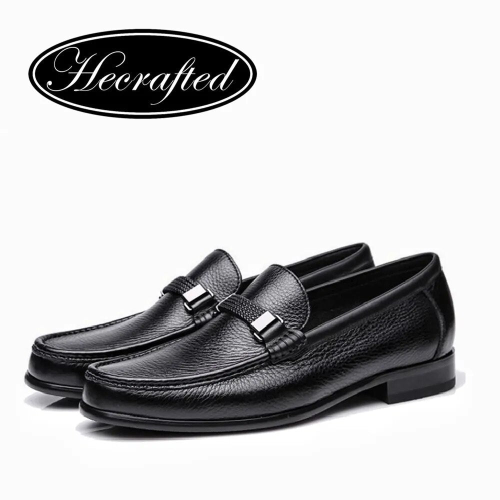 Genuine Leather Men's Casual Shoes Handmade Men Leather Shoes Natural Cow Leather Men Loafers #TT730 - bertofonsi