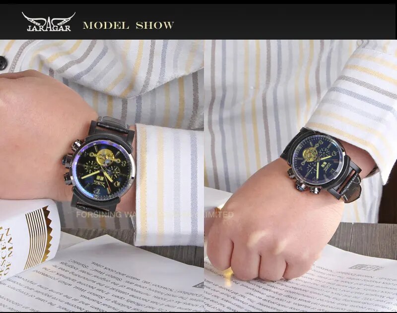 Jaragar Fashion Leisure Multifunction Big Dial Tourbillon Automatic Mechanical Men Watches Simple Sports Male Wristwatch Relogio - bertofonsi