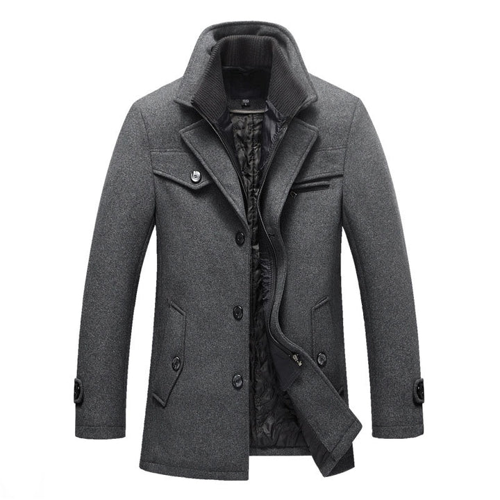 New Winter Wool Coat Slim Fit Jackets Mens Casual Warm Outerwear Jacket and coat Men Pea Coat Size M-4XL DROP SHIPPING - bertofonsi