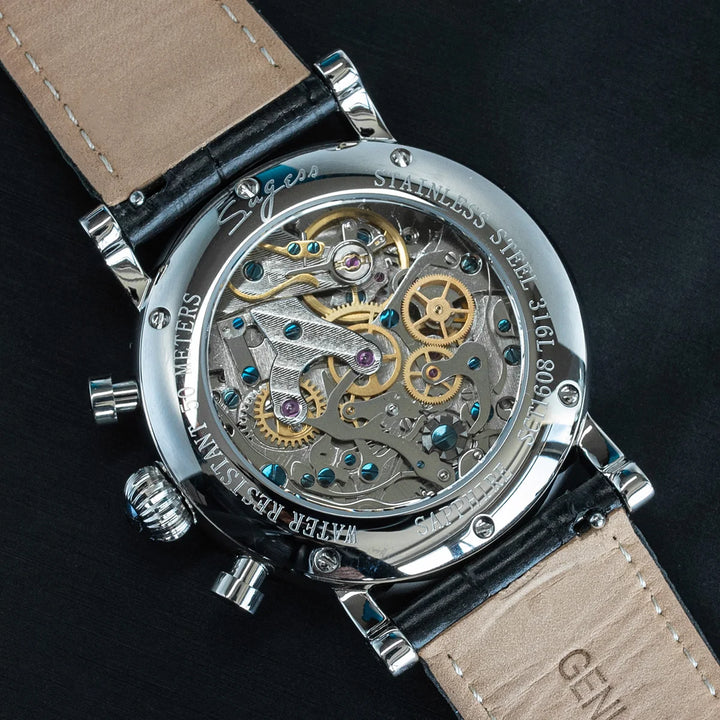 Sugess Pilot Chronograph Mechanical Watches Men Waterproof Original ST1908 Movement Moon Phase Calendar Wristwatch Swanneck 2022 - bertofonsi