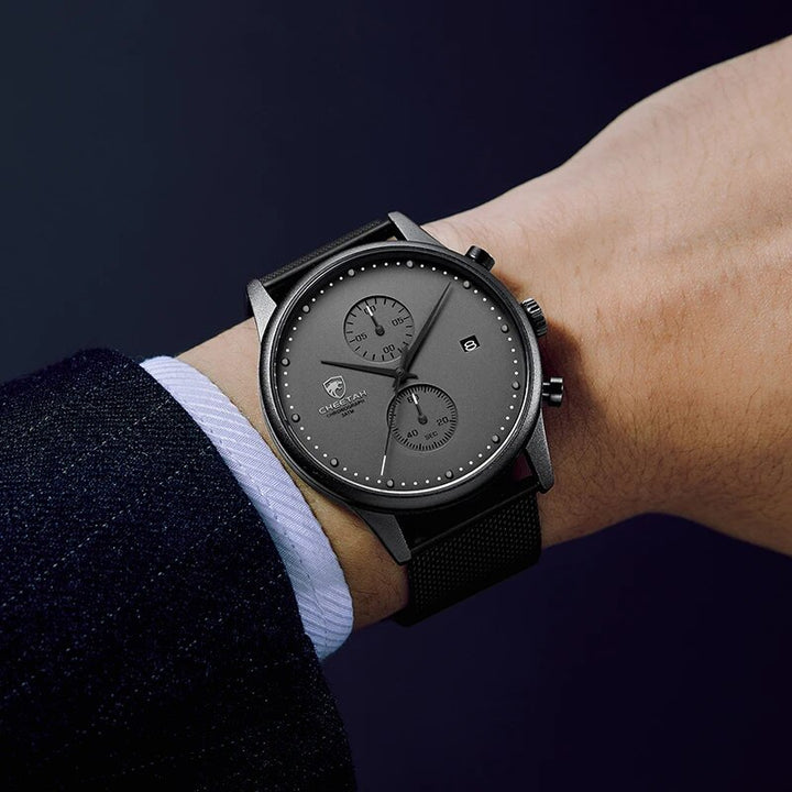 New CHEETAH Brand Men Watches Chronograph Quartz Watch Men Stainless Steel Waterproof Sports Clock Watches Business reloj hombre - bertofonsi