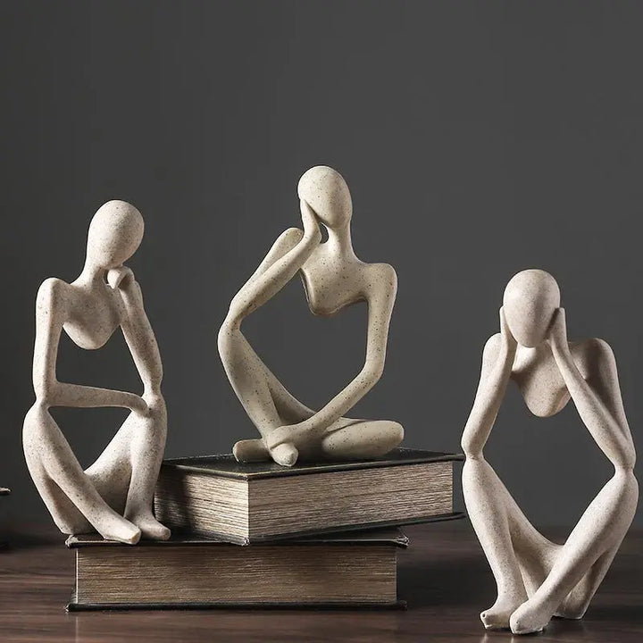 Vilead Nordic Abstract Sculpture Thinker Statue Resin Woman Figurine Office Home Decoration Accessories Decor Crafts Modern Art - bertofonsi