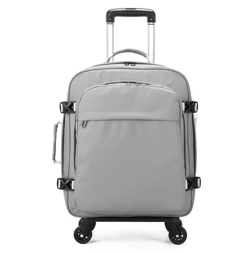 Oxfrod rolling bag on wheels Travel trolley bag women wheeled backpack for travel 20 inch luggage bags Rolling Backpack Suitcase - bertofonsi