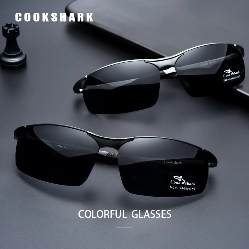 Cook Shark 2020 new aluminum magnesium sunglasses men's sunglasses HD polarized driving driver glasses tide - bertofonsi