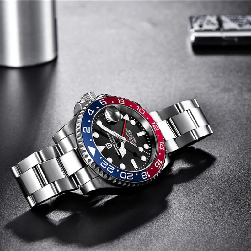 2022 New Men Watches PAGANI DESIGN Classic Sapphire Glass GMT Automatic Machinery Movement 100M Waterproof All Steel Watch Clock - bertofonsi