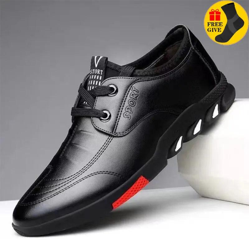 Fashion Men Leather Shoes Daily Office Sneakers Zapatos Hombre Casual Loafers Comfortable Soft Driving Walking Shoes Men Loafers - bertofonsi