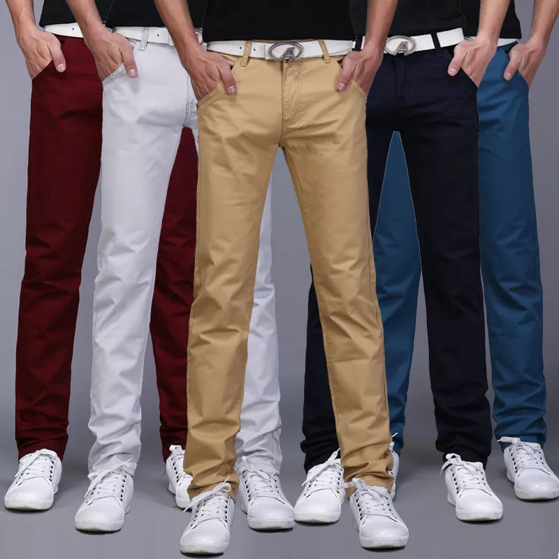 Classic 9 Color Casual Pants Men Spring summer New Business Fashion Comfortable Stretch Cotton Straigh Jeans Trousers - bertofonsi