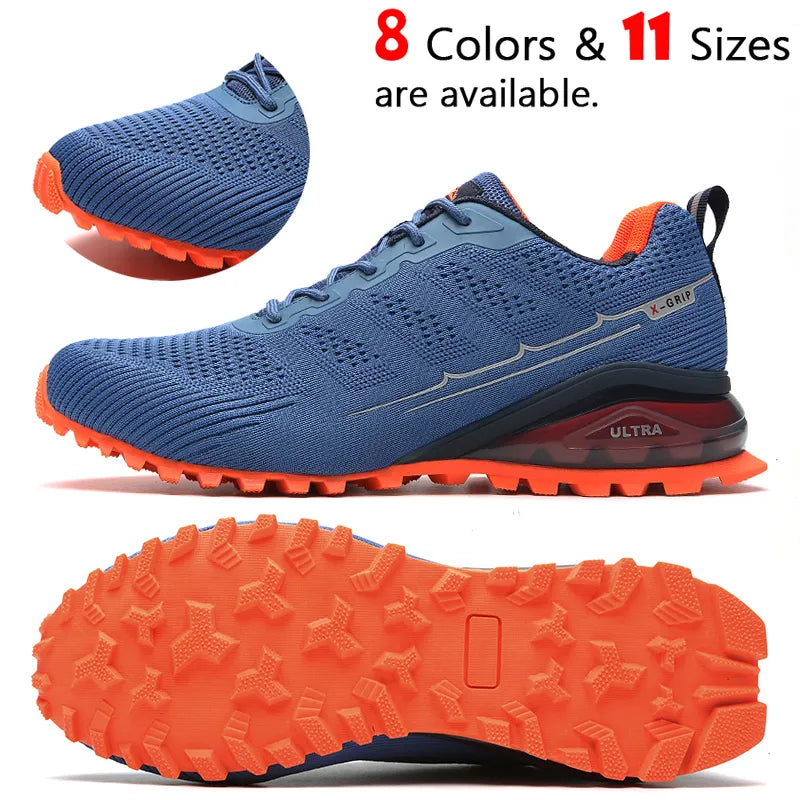 Big Size 40-50 Men's Trail Running Shoes Casual Lightweight Breathable Mesh Tennis Shoes Outdoor Walking Jogging Sneakers - bertofonsi