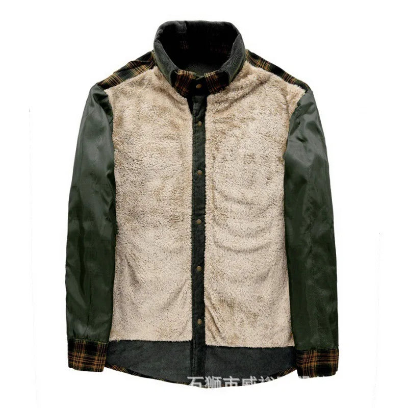 2021 Explosive New Brand Men's Winter Plaid Jackets Thick Cotton   Warm Long-sleeved Coats Clothing Europeam American Jacket Men - bertofonsi