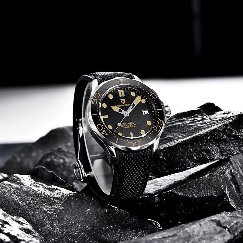PAGANI DESIGN New Fashion Brand Silicone Men's Automatic Watches Top 007 Commander Men Mechanical Wristwatch Japan NH35A Watches - bertofonsi