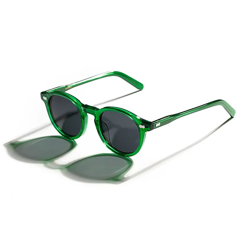 Vintage Polarized Sunglasses Men Classical  retro Brand Designer outdoor Driving  Round acetate  women prescription Sun Glasses - bertofonsi
