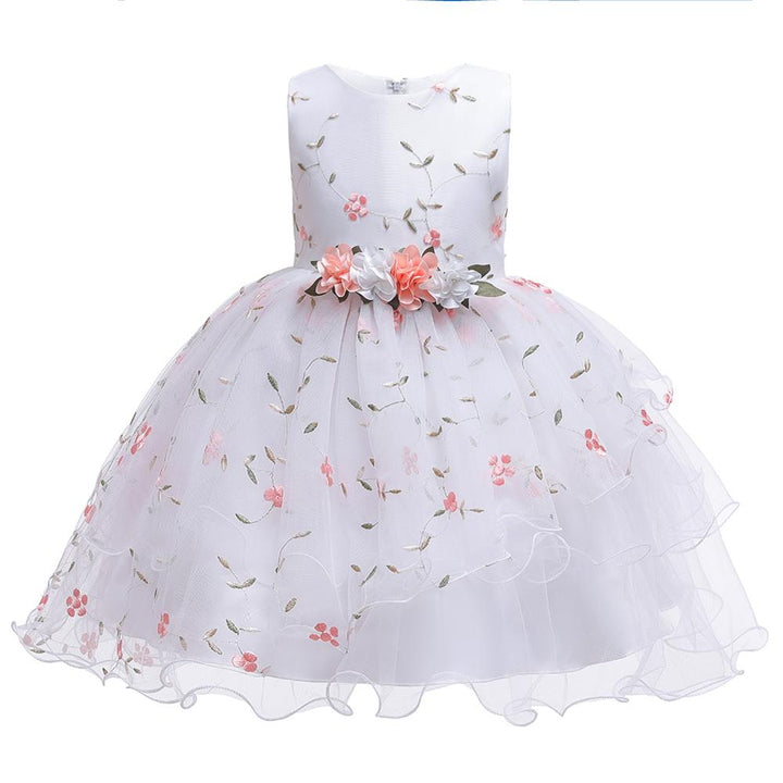 Baby Girls Dress Casual Girl Party Dress For Birthday Wedding Kids Dresses For 2 to 10 years Girls Clothes Summer Red White - bertofonsi