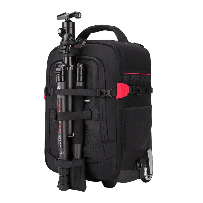 T&FOTOP Professional DSLR CameraTrolley Suitcase Bag Video Photo Digital Camera Luggage Travel Trolley Backpack on Wheels - bertofonsi