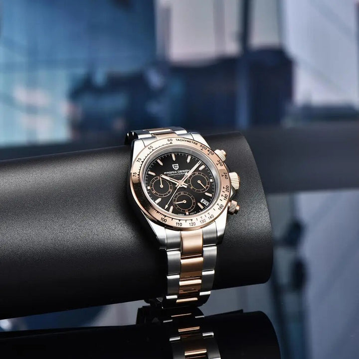 PAGANI DESIGN Fashion brand quartz men automatic date watches diving 100M men sport chronograph sapphire glass casual watch VK63 - bertofonsi