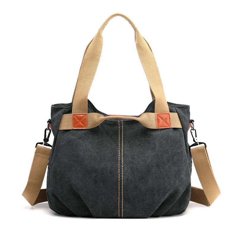 Canvas Hobos Bag Women Handbags Female Designer Large Capacity Leisure Shoulder Bags for Travel Weekend Outdoor Bolsas Colors - bertofonsi