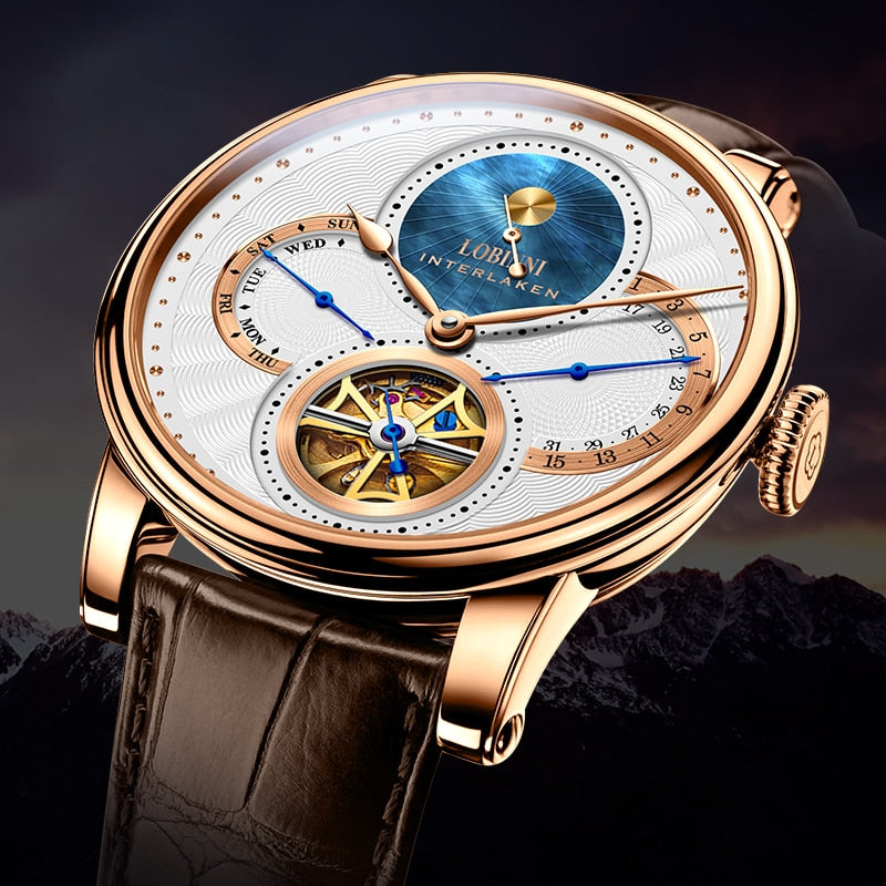 Switzerland Luxury Brand Men Watch Skeleton Designer Watches Mechan Automat Man Wrist Watch Seagull Mens Sapphire Leather Clock - bertofonsi