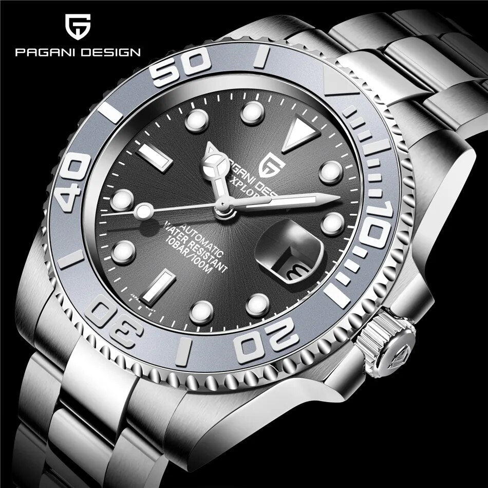 PAGANI Design Men Automatic Watch Sapphire Luxury Mechanical Wristwatch Stainless Steel Waterproof Watch Men Mekaniska Klockor - bertofonsi